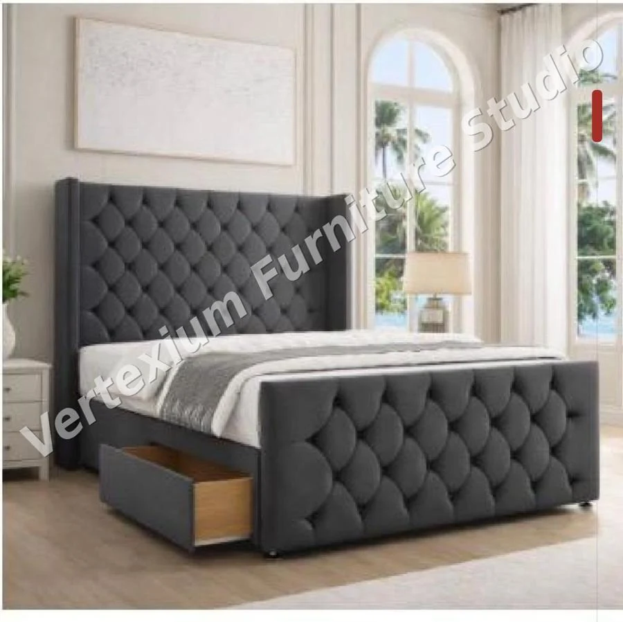 Toronto Bed - Wingback with Drawer